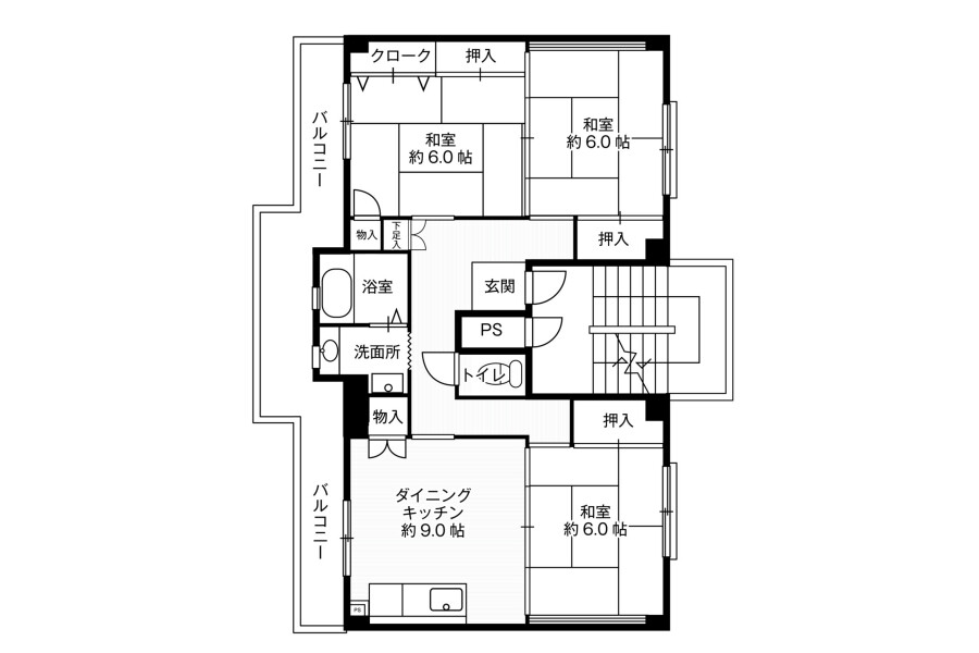 3DK Apartment to Rent in Hiratsuka-shi Floorplan