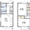 2LDK Apartment to Rent in Kisarazu-shi Floorplan