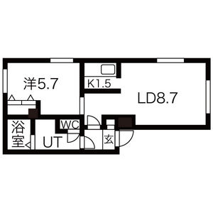 1LDK Mansion in Nangodori(minami) - Sapporo-shi Shiroishi-ku Floorplan