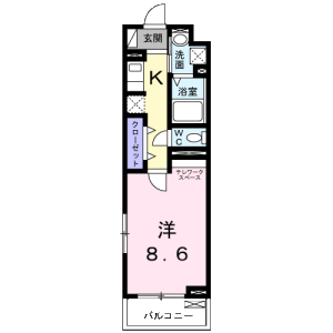1K Apartment in Mizue - Edogawa-ku Floorplan