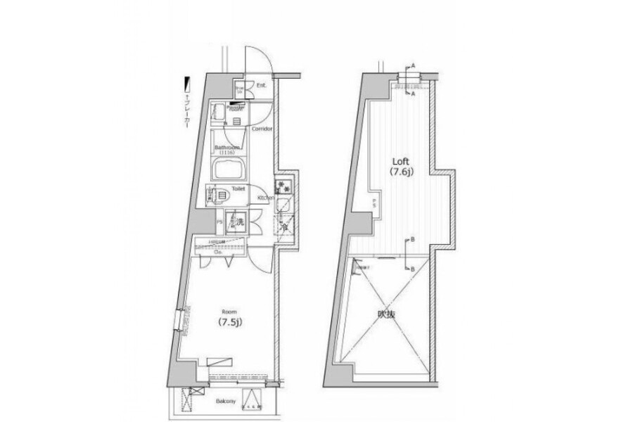 1SK Apartment to Rent in Setagaya-ku Floorplan
