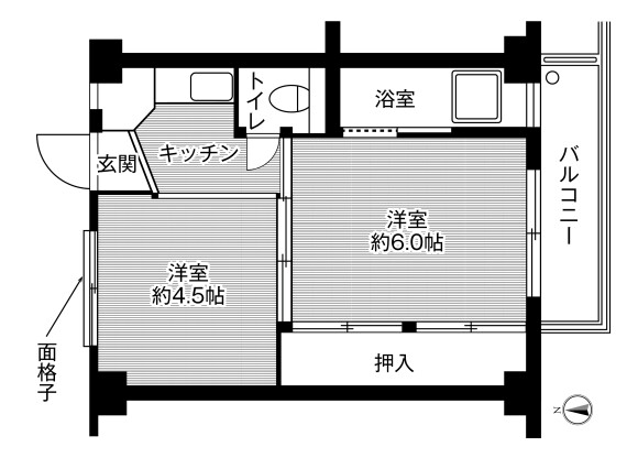 2K Apartment to Rent in Saijo-shi Floorplan