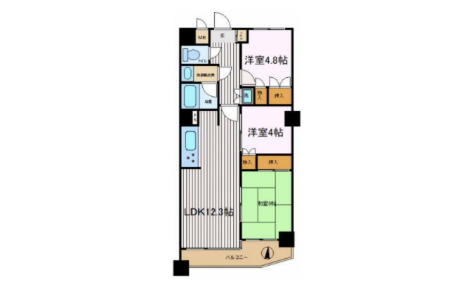 3LDK Apartment to Buy in Funabashi-shi Floorplan