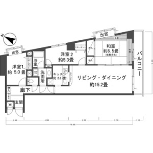 3LDK Mansion in Sakimicho - Atami-shi Floorplan