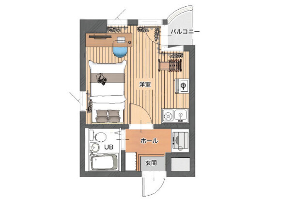 1R Apartment to Rent in Yokohama-shi Nishi-ku Floorplan