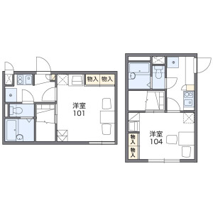 1K Apartment in Shimowada - Yamato-shi Floorplan