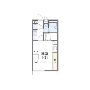 1K Apartment in Kawadera - Hanno-shi Floorplan