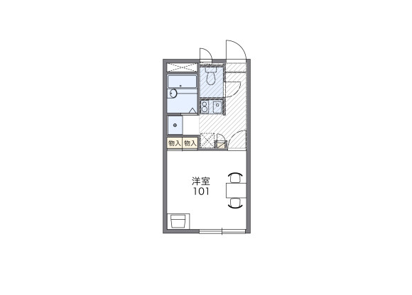 1K Apartment to Rent in Tachikawa-shi Floorplan