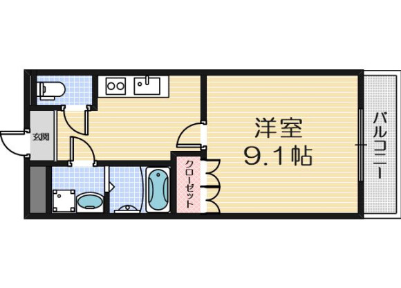 在茨木市內租賃1K 公寓大廈 的房產 房間格局