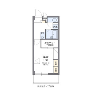 1K Mansion in Narayamachi - Fukuoka-shi Hakata-ku Floorplan
