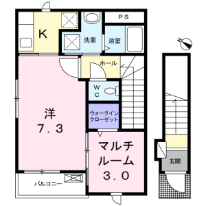 1SK Apartment in Hoyacho - Nishitokyo-shi Floorplan