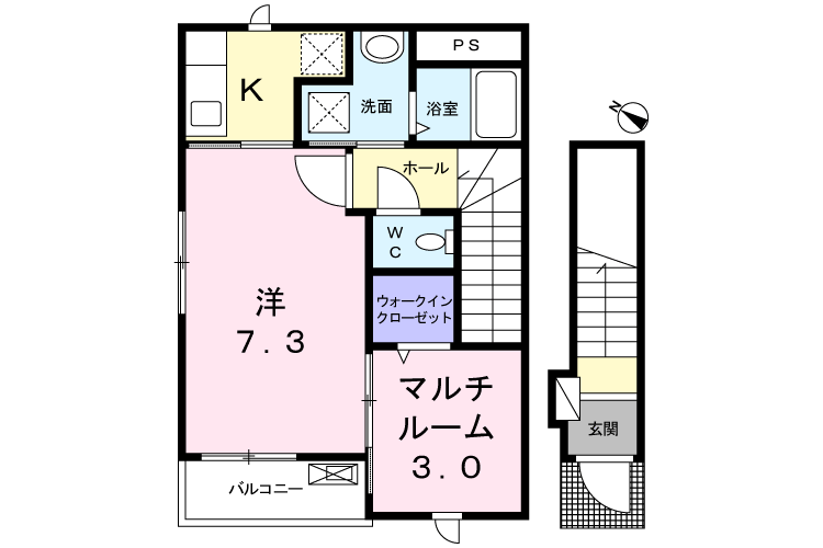 1SK Apartment to Rent in Nishitokyo-shi Floorplan