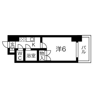 1K Mansion in Yoshino - Nagoya-shi Higashi-ku Floorplan