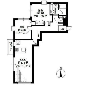 2LDK Mansion in Jiyugaoka - Meguro-ku Floorplan