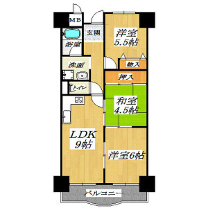 3LDK Mansion in Nonoe - Habikino-shi Floorplan