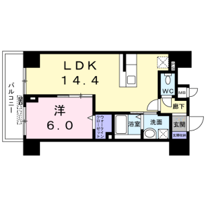 1LDK Mansion in Tarumachi - Yokohama-shi Kohoku-ku Floorplan