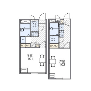 1K Apartment in Jindaijihigashimachi - Chofu-shi Floorplan