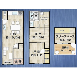2SDK House in Kurosakicho - Osaka-shi Kita-ku Floorplan