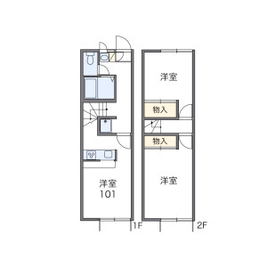 2DK Apartment in Yamayashikicho - Chiryu-shi Floorplan
