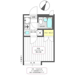 1K 아파트 in Nishimizue (3-Chome , 4-Chome 3-9 Ban) - Edogawa-ku Floorplan