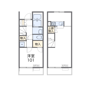 1LDK Apartment in Noisshiki - Gifu-shi Floorplan