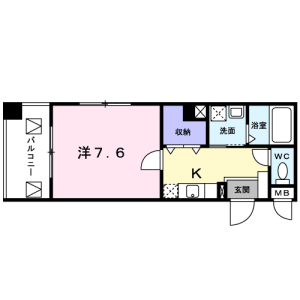 1K Mansion in Tsukuda - Chuo-ku Floorplan