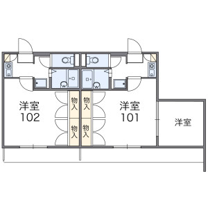 1K Apartment in Kamiozuki - Hadano-shi Floorplan