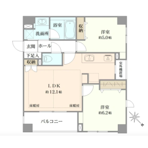 2LDK {building type} in Izumicho - Yokohama-shi Kanagawa-ku Floorplan
