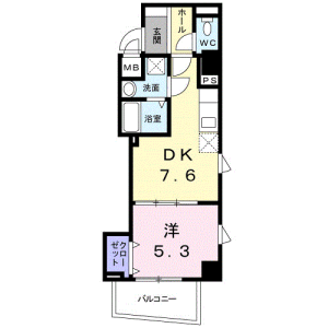1DK Mansion in Minamisuna - Koto-ku Floorplan