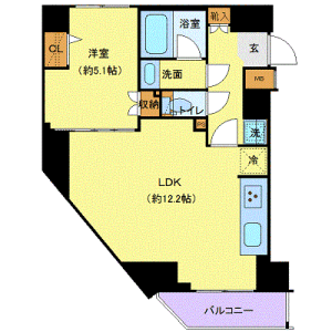 1LDK Mansion in Motoasakusa - Taito-ku Floorplan