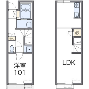 1LDK Apartment in Shichihongi - Kodama-gun Kamisato-machi Floorplan