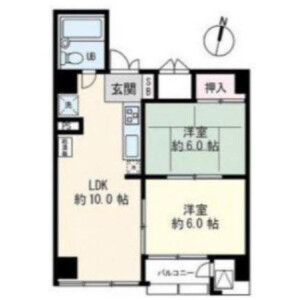 2LDK Mansion in Shinkawa - Chuo-ku Floorplan