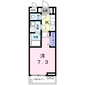 1K Apartment in Yoyogi - Shibuya-ku Floorplan