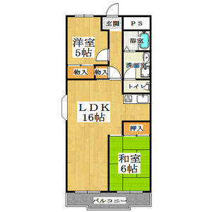 2LDK Mansion in Imagome - Higashiosaka-shi Floorplan