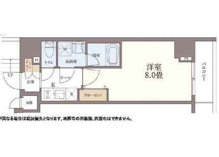 1K Apartment to Buy in Taito-ku Floorplan