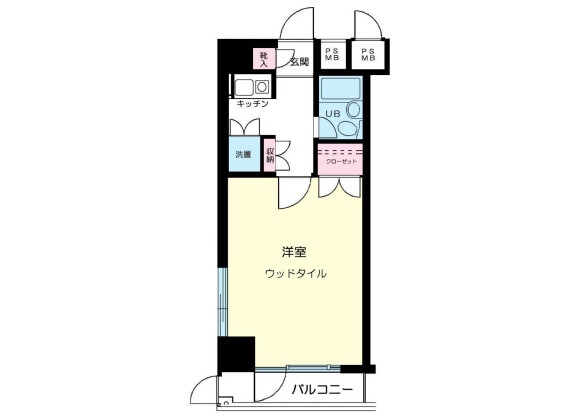 1K 맨션 to Rent in Kawasaki-shi Nakahara-ku Floorplan