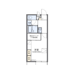 1K Apartment in Shimojono - Kitakyushu-shi Kokuraminami-ku Floorplan