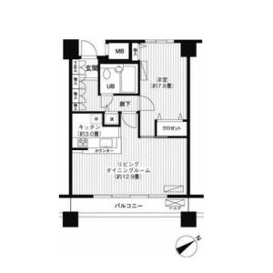 1LDK Mansion in Kaigan(3-chome) - Minato-ku Floorplan