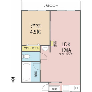 1LDK Mansion in Oguchidori - Yokohama-shi Kanagawa-ku Floorplan