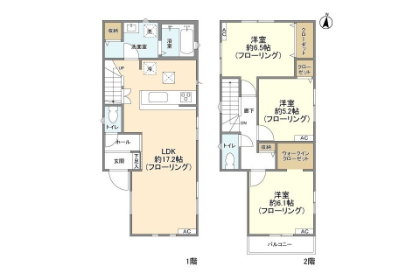 3LDK House to Rent in Hachioji-shi Floorplan