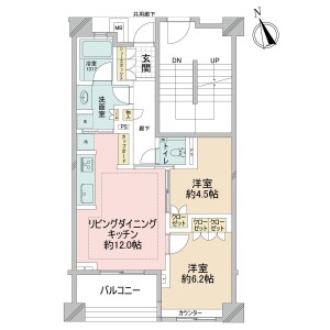 2LDK {building type} in Ichigayayakuojimachi - Shinjuku-ku Floorplan