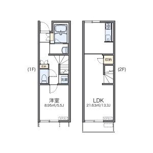 1LDK Apartment in Hanyu - Hanyu-shi Floorplan