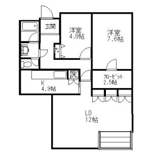 2LDK Mansion in Himonya - Meguro-ku Floorplan