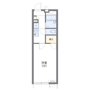 1K Apartment in Hiagari - Kitakyushu-shi Kokurakita-ku Floorplan