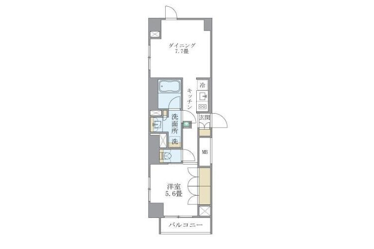 1SK Apartment to Rent in Minato-ku Floorplan