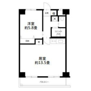 1LDK Mansion in Shirokane - Minato-ku Floorplan