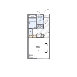 1K Apartment in Kasumigaoka - Fukuoka-shi Higashi-ku Floorplan