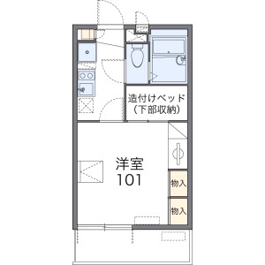 1K Mansion in Todorokicho - Chiba-shi Inage-ku Floorplan