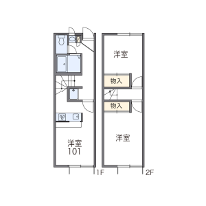 2DK Apartment in Tatsugaoka - Fujiyoshida-shi Floorplan