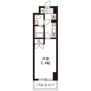 1K Mansion in Honcho - Funabashi-shi Floorplan